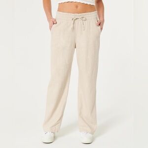 Hollister Cream Adjustable Rise Pull-On Baggy Pants